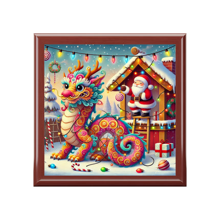 Playful Dragon's Christmas Jewelry Box