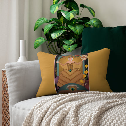 June & Pearl, Alexandrite (from the Gem Series) by Sofia Chiostri Spun Polyester Lumbar Pillow