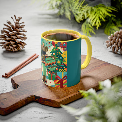 🎄✨ The Lady Of The Christmas Ornament Colorful Mug – Art Deco Holiday Fantasy