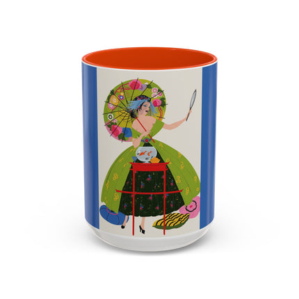 Lady with the Golden Fish Colorful Mugs – Whimsical Fashion & Playful Fantasy