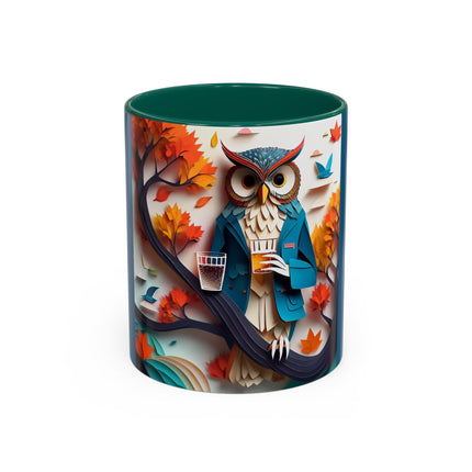 Owl at an Autumn Park Colorful Mugs (11oz, 15oz)
