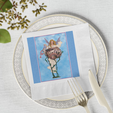 Enchanting Serenity White Coined Napkins
