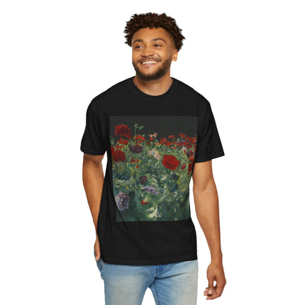 Poppies (A Study of Poppies for Carnation, Lily, Lily, Rose) by John Singer Sargent Unisex Garment-Dyed T-shirt