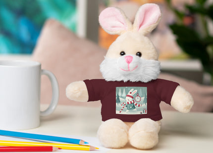 Candy Cane Timekeeper Bunny Stuffed Animals with Tee