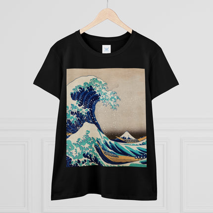 The Great Wave off Kanagawa by Katsushika Hokusai Women's Midweight Cotton Tee