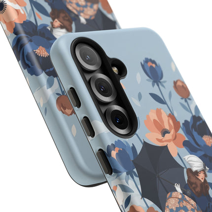 ☂️🌺 The Lady Of The Traveling Garden Phone Case – Art Deco Floral Adventure