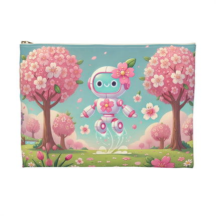 Sakura Sentinel Accessory Pouch – Robot Fairy & Blossom Magic