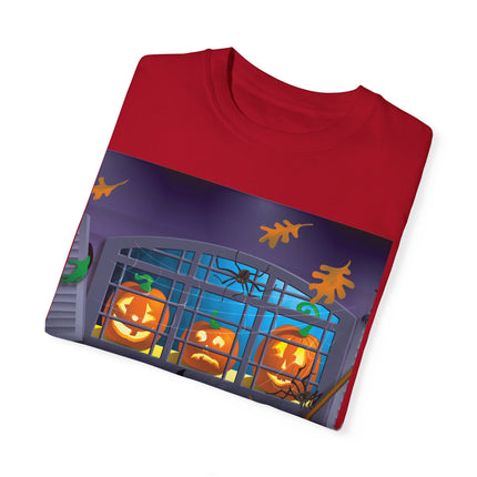 Whimsical Halloween Mischief Unisex Garment-Dyed T-shirt