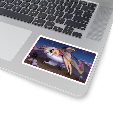 Slumbering Fairy on the Mushroom Kiss-Cut Stickers (4 Sizes)