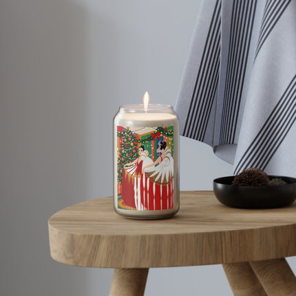 🎄💃 The Christmas Mirror Duet Scented Soy Candle – Art Deco Holiday Elegance