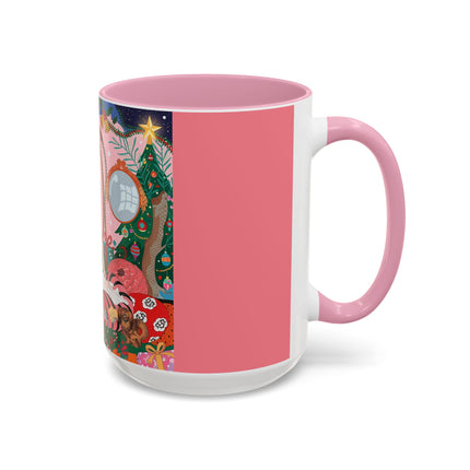 🎀🎄 Christmas Morning In The Rose Parlor Colorful Mug – Art Deco Holiday Fantasy