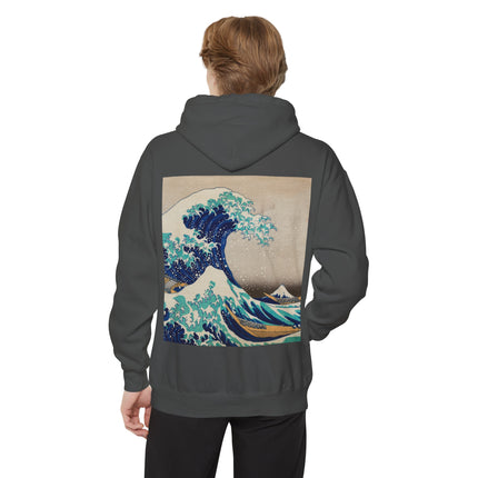 The Great Wave off Kanagawa by Katsushika Hokusai Unisex Garment-Dyed Hoodie