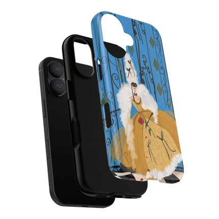 🎭🌹 The Lady At The Masquerade Gates Phone Case – Art Deco Fashion Illustration