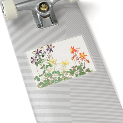 Aquilegia Flowers by Tanigami Kônan Kiss-Cut Stickers (4 Sizes)