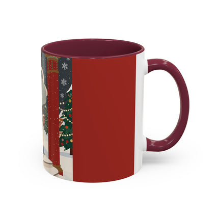❄️✨ The Winter Couture Promenade Colorful Mug – Art Deco Holiday Elegance