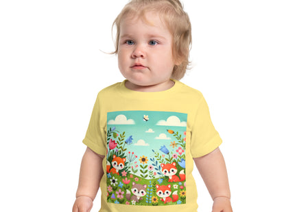 Fox Cubs in Bloom Baby Short Sleeve T-Shirt