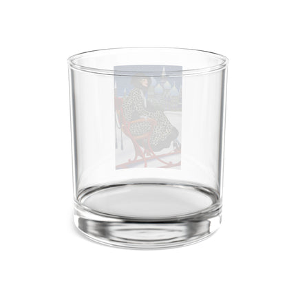 Elegant Winter Woman in Sleigh Rocks Glass, 10oz