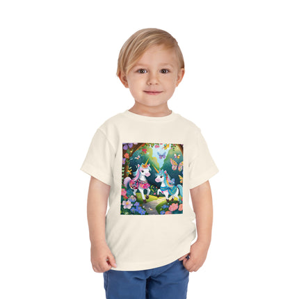 Baby Unicorns and Fluttering Butterflies Toddler Short Sleeve Tee