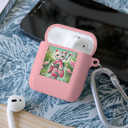 Geisha Kitten Strolls Among the Spoonbills AirPods and AirPods Pro Case