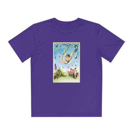 Spring Fairy's Floral Swing Youth Competitor Tee – Garden Magic & Whimsical Adventure