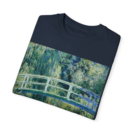 Water Lilies and Japanese Bridge by Claude Monet Unisex Garment-Dyed T-shirt