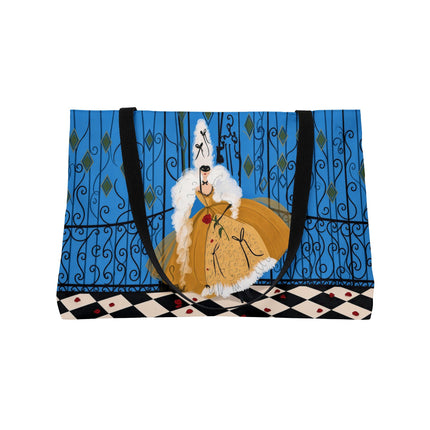 🎭🌹 The Lady At The Masquerade Gates Weekender Tote Bag – Art Deco Fashion Illustration
