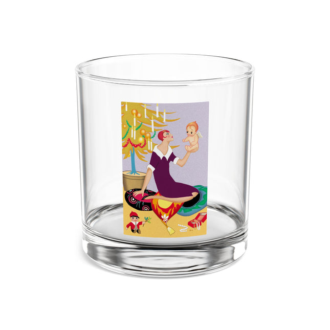 Art Deco Christmas Rocks Glass, 10oz