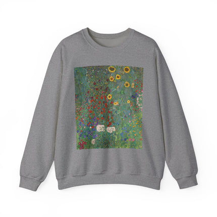 Farm Garden with Sunflowers by Gustav Klimt Heavy Blend™ Crewneck Sweatshirt