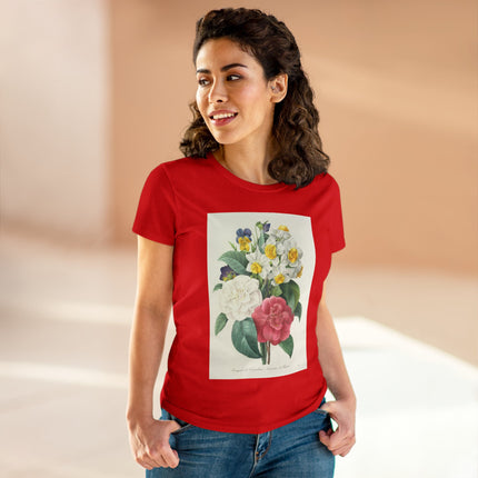 Choix des plus belles fleurs, Plate 015 by Pierre Joseph Redouté Women's Midweight Cotton Tee
