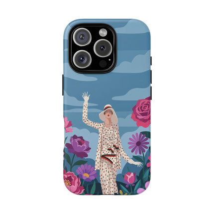 🌺👒 The Grand Flower Promenade Phone Case – Art Deco Fashion Illustration
