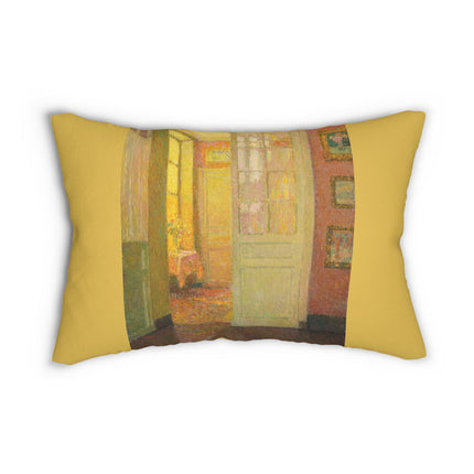 Interior, Window Light by Henri Le Sidaner Spun Polyester Lumbar Pillow