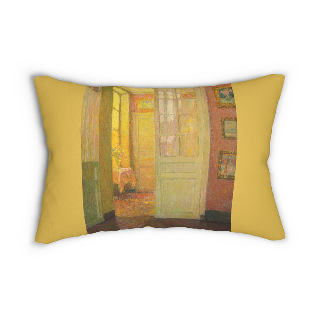 Interior, Window Light by Henri Le Sidaner Spun Polyester Lumbar Pillow