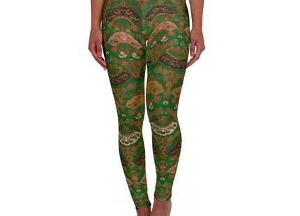Japanese Fan Pattern by G.A. Audsley High Waisted Yoga Leggings (AOP)