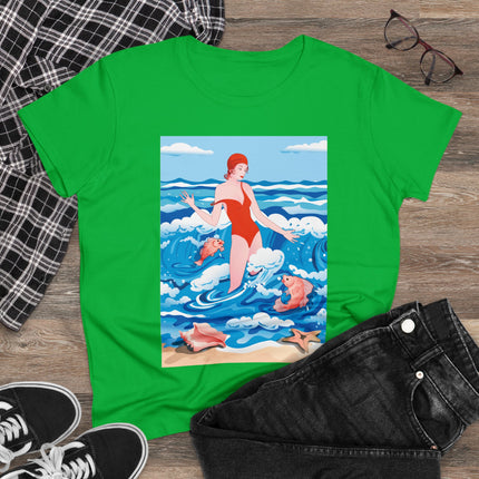Ocean Symphony Women's Midweight Cotton Tee