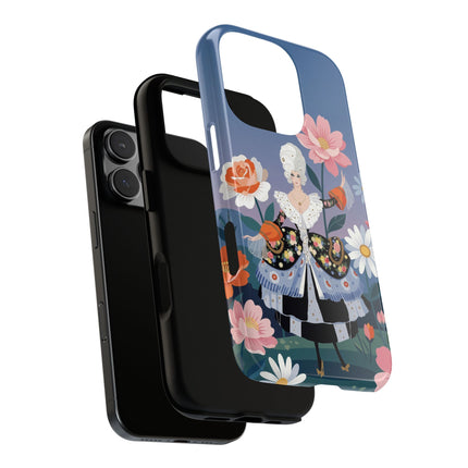 🌸🎀 The Grand Floral Promenade Phone Case – Art Deco Fashion Fantasy