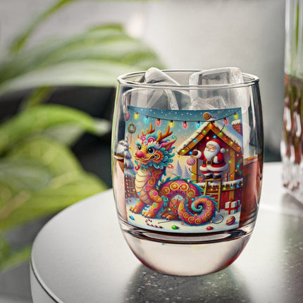 Playful Dragon's Christmas Whiskey Glass