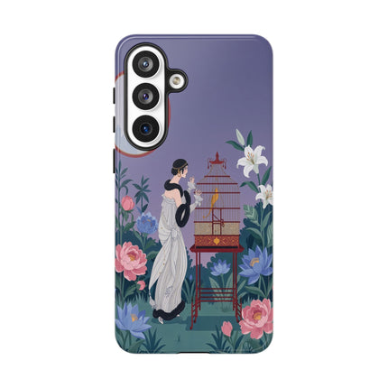 🌸🐦 The Lady Of The Garden Birdcage Phone Case – Art Deco Floral Elegance
