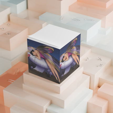 Slumbering Fairy on a Mushroom Note Cube
