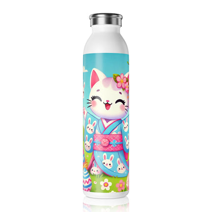 Springtime Kitten’s Easter Joy Slim Water Bottle