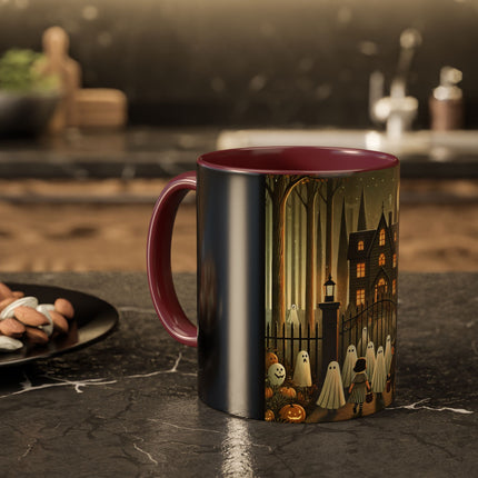 Ghostly Welcome – A Halloween Night Colorful Mugs (11oz, 15oz)