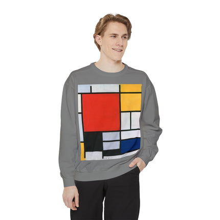 Composition with Red, Yellow, Blue, and Black by Piet Mondrian Garment-Dyed Sweatshirt