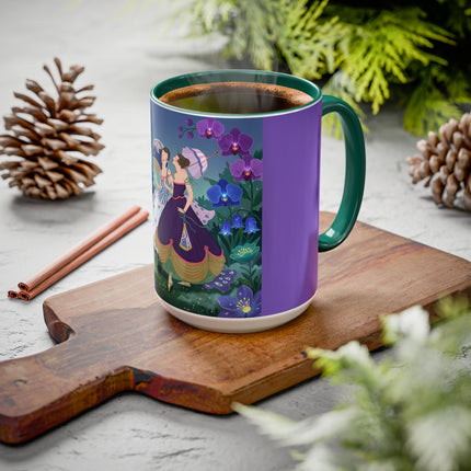 The Ladies Of The Moonlit Garden Colorful Mugs – Art Deco Floral Elegance