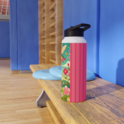 Geisha Fairy and the Hummingbird Blossom Stainless Steel Water Bottle, Standard Lid