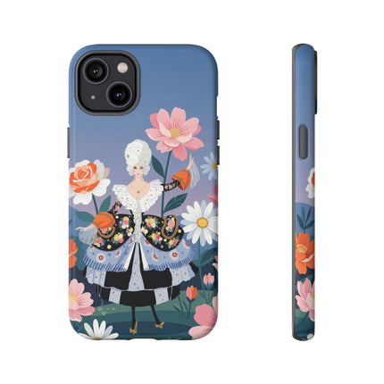 🌸🎀 The Grand Floral Promenade Phone Case – Art Deco Fashion Fantasy