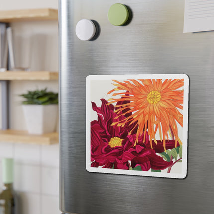 Dahlia Flower by Tanigami Kônan Die-Cut Magnets (5 Sizes)