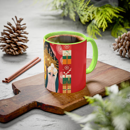 ❤️ The Lady Of The Candlelit Christmas Alcove Colorful Mug – Art Deco Holiday Elegance
