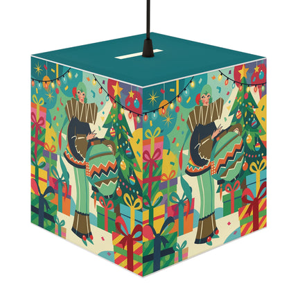 🎄✨ The Lady Of The Christmas Ornament Light Cube Lamp – Art Deco Holiday Fantasy