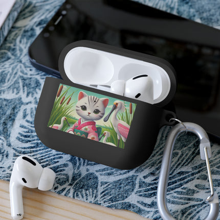Geisha Kitten Strolls Among the Spoonbills AirPods and AirPods Pro Case