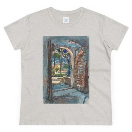 Gate in S. Miniato by Martin Monnickendam Women's Midweight Cotton Tee