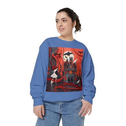 Halloween Night Scene Unisex Garment-Dyed Sweatshirt